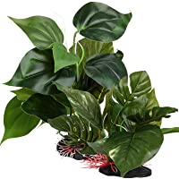 2pcs Plantas Artificiales Acuario para Decoración Acuario Pecera Estanque Hojas Verdes Artificiales 23cm y 18cm